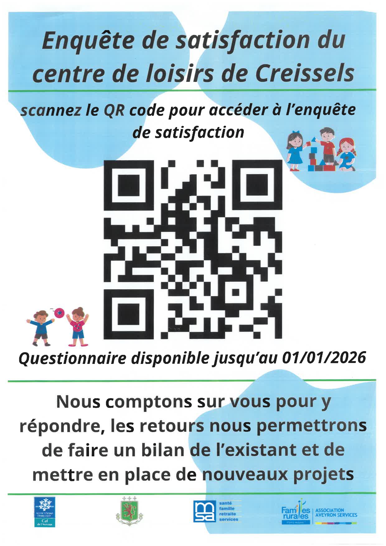 Lire la suite à propos de l’article Enquête de satisfaction du Centre de loisirs